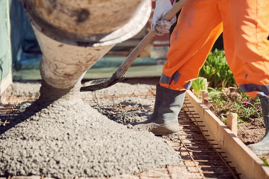A man working on a commercial concrete